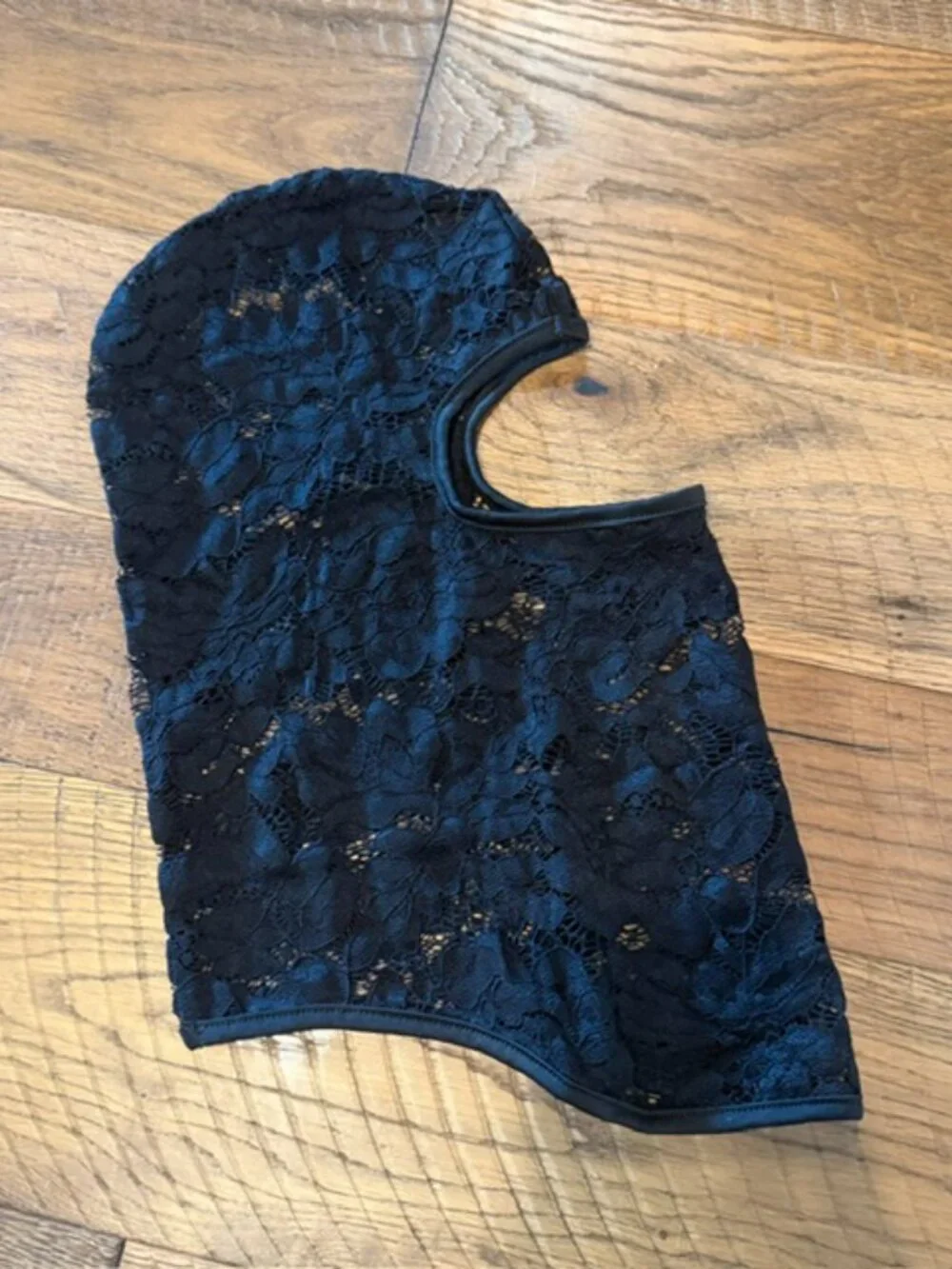 Black Floral Lace Balaclava Goth Rave Festival Ski Mask Coquette Alternative